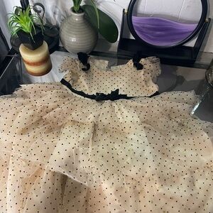 Blueberi Boulevard Cream and Black Polka Dot Dress